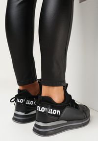Born2be - Czarne Sneakersy przed Kostkę na Platformie Loyalin. Wysokość cholewki: przed kostkę. Kolor: czarny. Obcas: na platformie #3