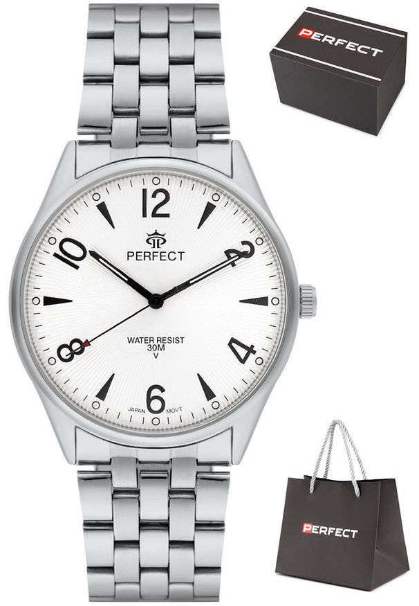 Zegarek Perfect M141-04 męski klasyczny czytelny 42 mm .. Styl: klasyczny