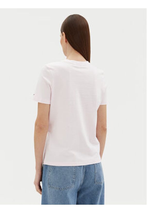 TOMMY HILFIGER - Tommy Hilfiger T-Shirt WW0WW45428 Różowy Regular Fit. Kolor: różowy. Materiał: bawełna