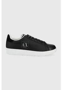 Armani Exchange buty kolor czarny. Nosek buta: okrągły. Zapięcie: sznurówki. Kolor: czarny. Materiał: materiał, guma