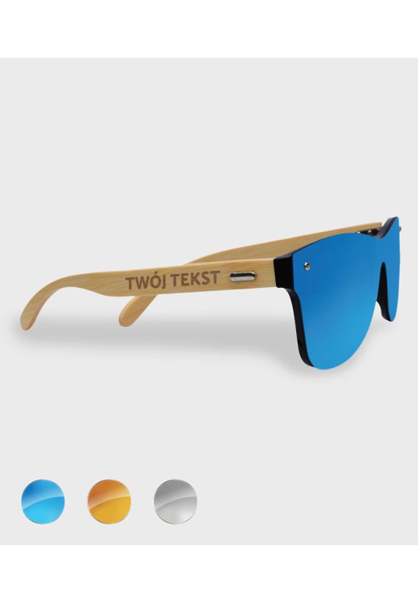 MegaKoszulki - Okulary przeciwsłoneczne drewniane Z Twoim tekstem. Wzór: nadruk