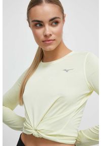Mizuno longsleeve do biegania Impulse Core kolor żółty. Kolor: żółty. Materiał: skóra. Długość rękawa: długi rękaw #4