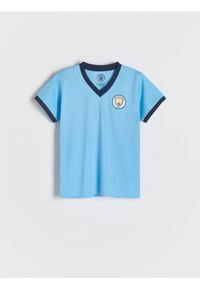 Reserved - T-shirt Manchester City - jasnoniebieski. Kolor: niebieski. Materiał: dzianina. Wzór: gładki #1