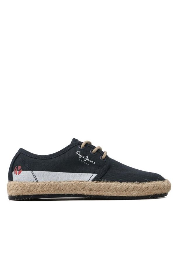 Pepe Jeans Espadryle Tourist Lace Boys PBS10096 Granatowy. Kolor: niebieski. Materiał: materiał