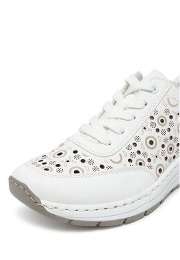 Rieker Sneakersy N6506-80 Biały. Kolor: biały. Materiał: skóra