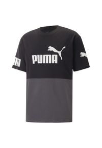 Koszulka Sportowa Męska Puma Power Colorblock. Kolor: wielokolorowy, szary, czarny