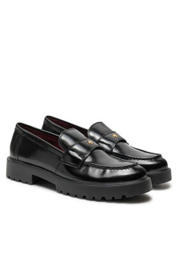 Tory Burch Loafersy 163948 Czarny. Kolor: czarny. Materiał: lakier, skóra