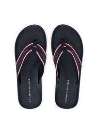 TOMMY HILFIGER - Tommy Hilfiger Japonki Comfort Hilfiger Beach Sandal FM0FM05510 Granatowy. Kolor: niebieski. Materiał: materiał