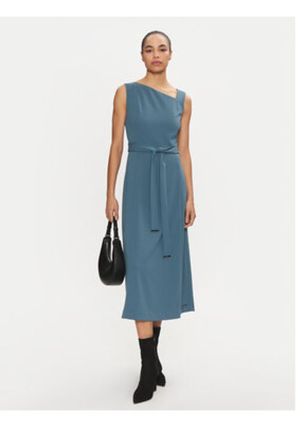 Calvin Klein Sukienka codzienna K20K207895 Zielony Regular Fit. Okazja: na co dzień. Kolor: zielony. Materiał: syntetyk. Typ sukienki: proste. Styl: casual