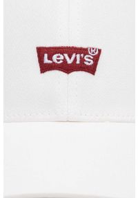 Levi's® - Levi's czapka z daszkiem kolor biały gładka. Kolor: biały. Wzór: gładki. Styl: biznesowy #3