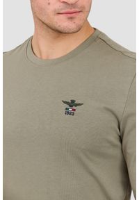 Aeronautica Militare - AERONAUTICA MILITARE Zielony męski longsleeve z drobnym logo. Kolor: zielony. Materiał: bawełna. Długość rękawa: długi rękaw. Długość: długie #6