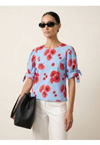 Sinsay - Bawełniana koszulka z bufkami - wielobarwny. Materiał: bawełna #1