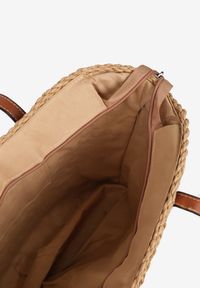 Renee - Ciemnobeżowa Pleciona Torebka Typu Shopper Ulolana. Kolor: beżowy. Styl: biznesowy, elegancki, casual #3