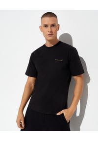 BUSCEMI - Bawełniana czarna koszulka z logo. Kolor: czarny. Materiał: bawełna. Wzór: napisy. Styl: klasyczny