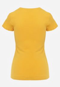 Renee - Żółty T-shirt Mirasura. Kolor: żółty. Materiał: dzianina. Długość rękawa: krótki rękaw. Długość: krótkie. Wzór: gładki #2