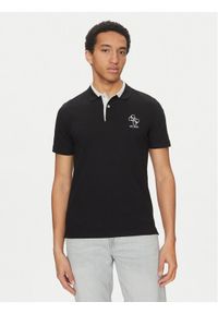 Guess Polo M5GP60 K7O64 Czarny Slim Fit. Typ kołnierza: polo. Kolor: czarny. Materiał: bawełna