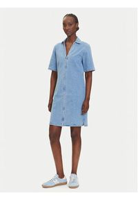 only - ONLY Sukienka jeansowa Frida 15360436 Niebieski Regular Fit. Kolor: niebieski. Materiał: bawełna