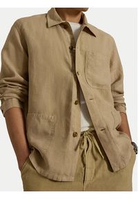 Polo Ralph Lauren Koszula 710971946501 Beżowy Regular Fit. Typ kołnierza: polo. Kolor: beżowy. Materiał: len #5