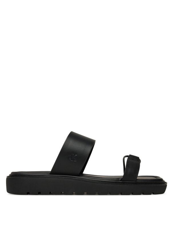 Calvin Klein Jeans Klapki Rope Sandal Soft Lth Mg YW0YW01864 Czarny. Kolor: czarny. Materiał: skóra