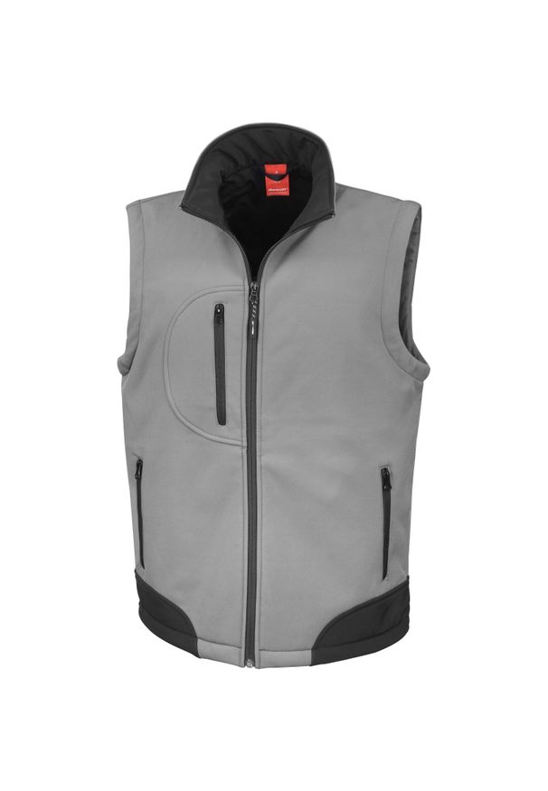 RESULT - Kurtka puchowa bez rękawów Result Softshell. Kolor: wielokolorowy, szary, czarny. Materiał: softshell, puch. Długość rękawa: bez rękawów