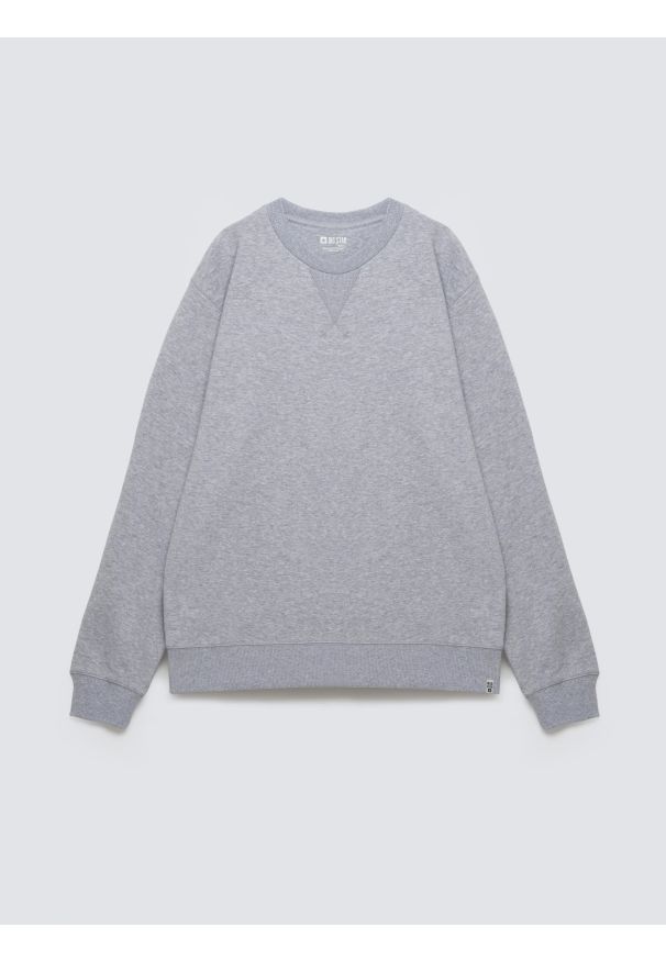 Big-Star - Bluza męska szara Marltones 901. Okazja: na co dzień. Kolor: szary. Materiał: materiał, jeans, dresówka. Wzór: aplikacja. Styl: sportowy, casual