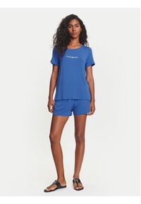 Emporio Armani T-Shirt EW000780 AF12192 UA012 Niebieski Regular Fit. Kolor: niebieski. Materiał: wiskoza #5