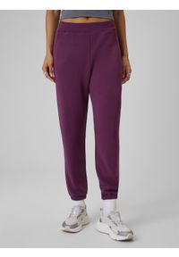 4f - 4F Spodnie dresowe joggery z modalem damskie - fioletowe L. Kolor: fioletowy. Materiał: dresówka #2