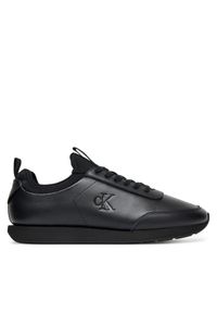 Calvin Klein Sneakersy Retro Runner Sock Laceup Lth YM0YM01362 Czarny. Kolor: czarny. Materiał: skóra