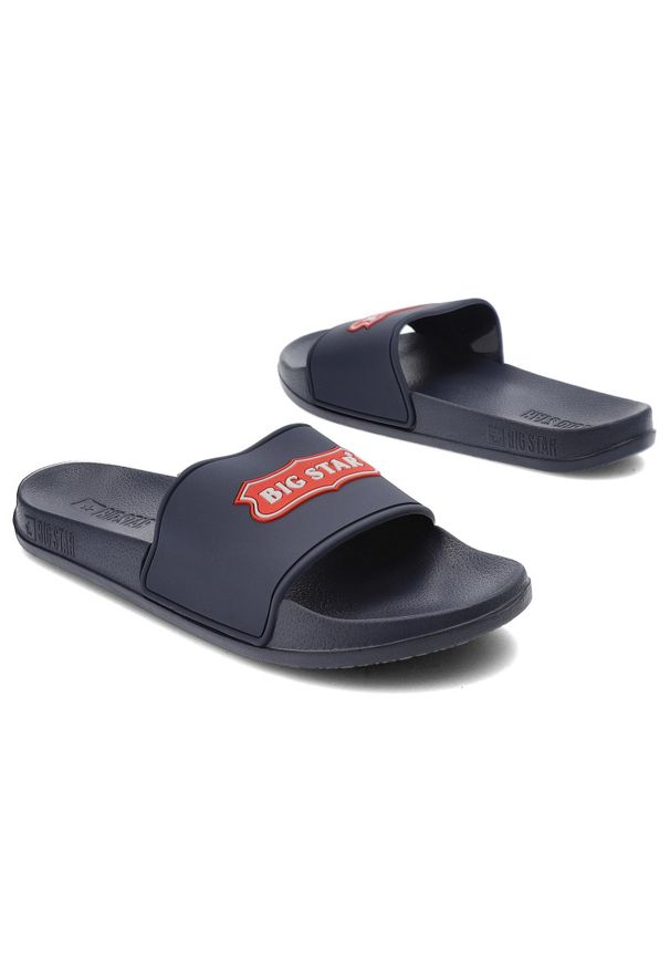 Big-Star - Granatowe Klapki Basenowe Big Star Unisex. Okazja: na plażę, na co dzień, na spacer. Kolor: niebieski. Sezon: lato. Styl: wakacyjny, casual, sportowy