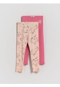 Reserved - Bawełniane legginsy 2 pack - wielobarwny. Materiał: bawełna