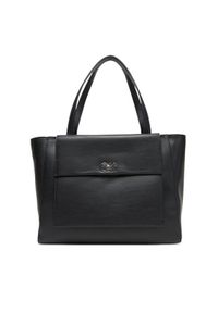 Calvin Klein Torebka Ck Re-Lock Medium Shopper LV04F3223G Czarny. Kolor: czarny. Materiał: skórzane