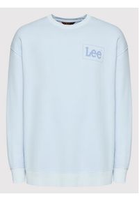 Lee Bluza Logo L85KQVUW 112145623 Błękitny Loose Fit. Kolor: niebieski. Materiał: bawełna