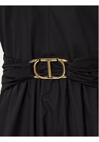 TwinSet - TWINSET Sukienka letnia 241TT2021 Czarny Regular Fit. Kolor: czarny. Materiał: bawełna. Sezon: lato #4