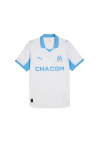 Puma - Męska koszulka domowa authentic PUMA Olympique Marsylia 25/26. Kolor: biały, wielokolorowy, niebieski
