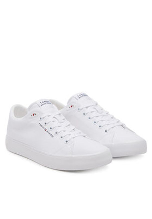 TOMMY HILFIGER - Tommy Hilfiger Tenisówki Th Hi Vulc Low Core Canvas FM0FM05396 Biały. Kolor: biały. Materiał: materiał