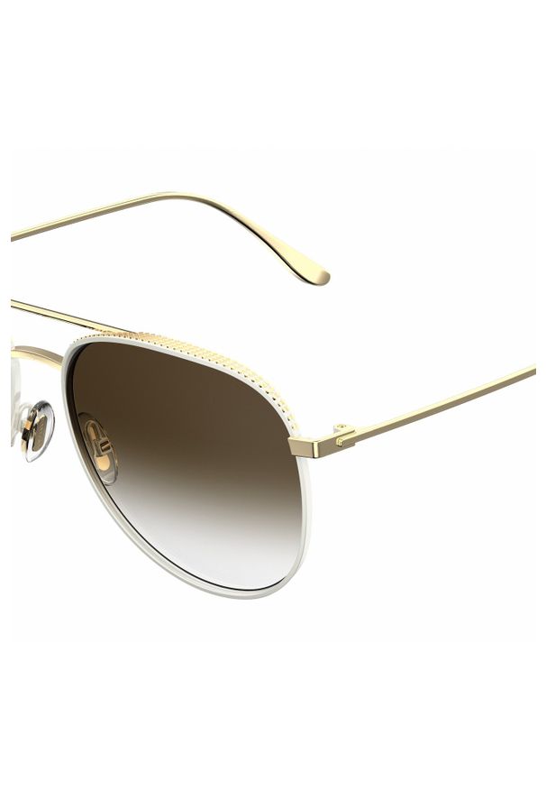 Jimmy Choo - Biało-złote okulary przeciwsłoneczne. Kolor: biały, złoty, wielokolorowy