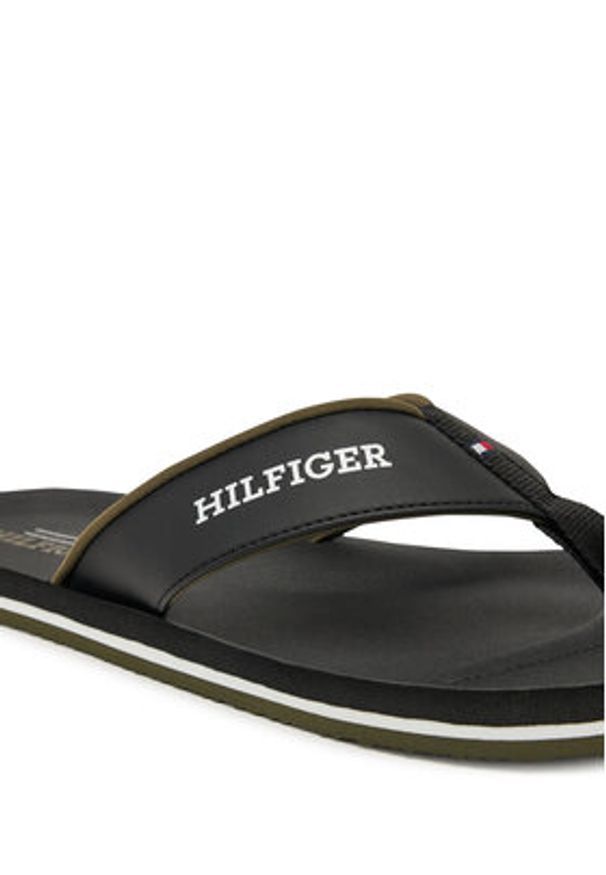 TOMMY HILFIGER - Tommy Hilfiger Japonki Padded Comfort Hilfiger B Sandal FM0FM05440 Czarny. Kolor: czarny. Materiał: skóra