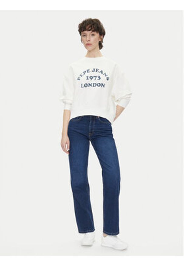 Pepe Jeans Bluza Venus PL581487 Écru Loose Fit. Kolor: kremowy. Materiał: bawełna
