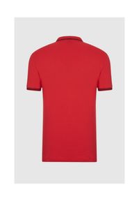 Emporio Armani - EMPORIO ARMANI Męska, czerwona, koszulka polo, Rozmiar S. Typ kołnierza: polo. Kolor: czerwony. Materiał: bawełna, elastan, dzianina. Wzór: nadruk #3