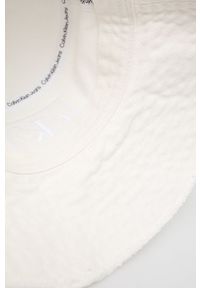 Calvin Klein Jeans kapelusz kolor biały bawełniany. Kolor: biały. Materiał: bawełna