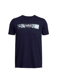 Under Armour - Męska Koszulka W Paski Camo. Kolor: niebieski. Wzór: paski. Sport: turystyka piesza