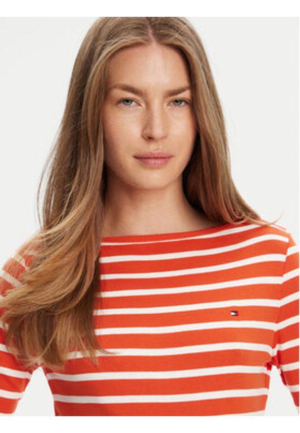 TOMMY HILFIGER - Tommy Hilfiger Bluzka New Cody WW0WW40589 Pomarańczowy Slim Fit. Kolor: pomarańczowy