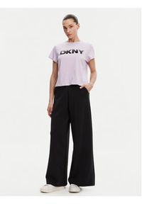 DKNY T-Shirt DP4T1035 Fioletowy Regular Fit. Kolor: fioletowy. Materiał: bawełna #5