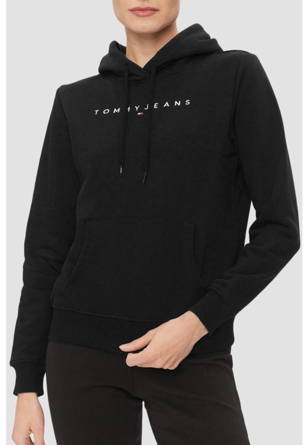 Tommy Jeans - TOMMY JEANS Czarna damska bluza. Kolor: czarny