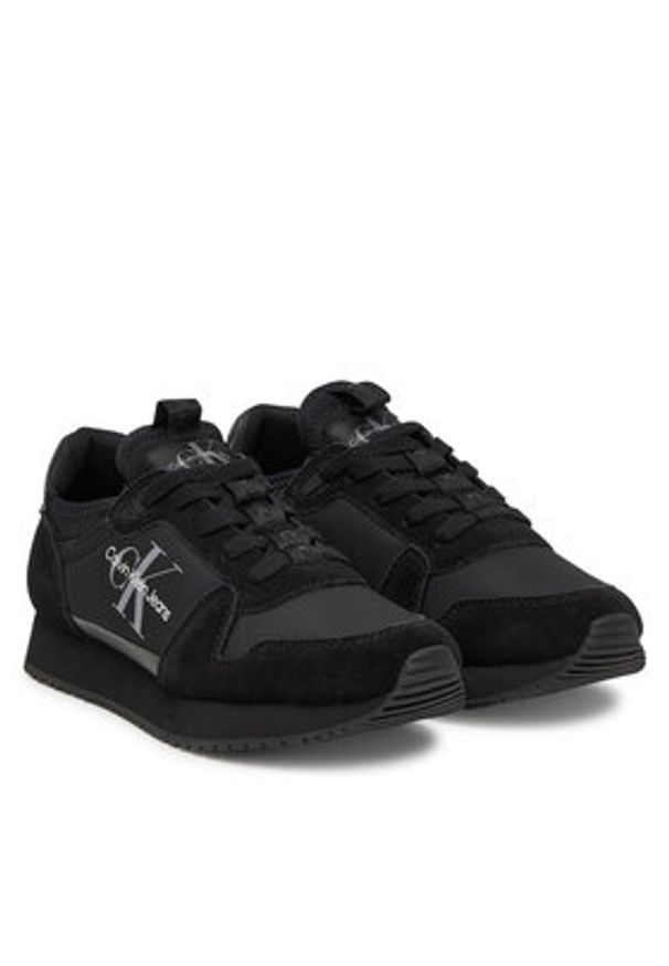 Calvin Klein Jeans Sneakersy Runner Sock Laceup Ny-Lth Wn YW0YW00840 Czarny. Kolor: czarny. Materiał: materiał