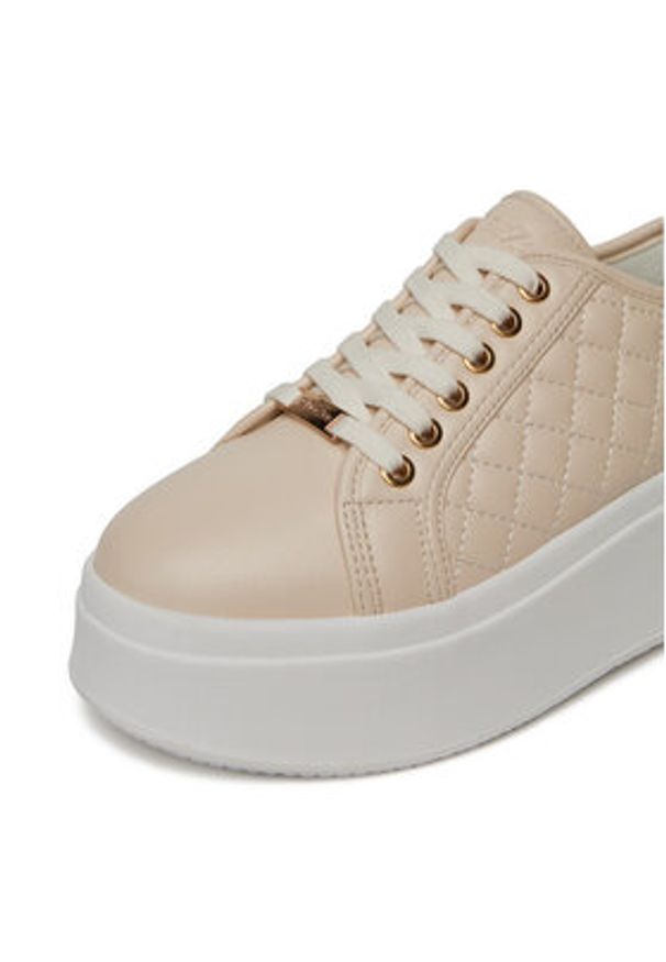 DeeZee Sneakersy AM25237 Beżowy. Kolor: beżowy. Materiał: skóra