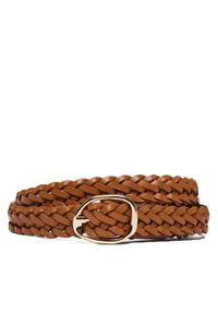 TOMMY HILFIGER - Tommy Hilfiger Pasek Th Sculpt 2.0 Woven AW0AW18696 Brązowy. Kolor: brązowy. Materiał: skóra #1