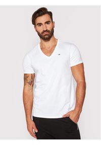 Tommy Jeans T-Shirt DM0DM04410 Biały Regular Fit. Kolor: biały. Materiał: bawełna