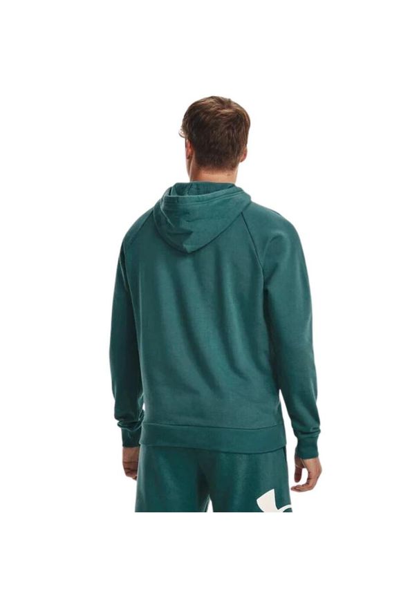 Bluza męska Under Armour Rival Fleece Big Logo HD. Kolor: zielony, biały, wielokolorowy. Materiał: dresówka. Sport: fitness