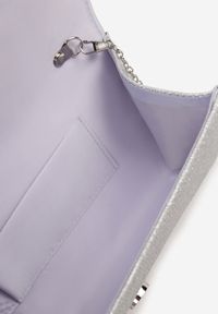 Renee - Srebrna Brokatowa Torebka Kopertówka z Dodatkowym Łańcuszkiem Paselissa. Kolor: srebrny. Styl: casual, elegancki